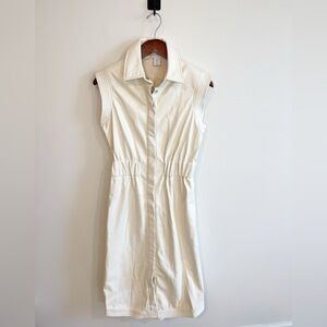 House of Harlow 1960 Cream Leather Snap Front Dress size XS NWOT